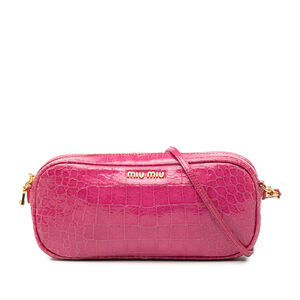Pre-Loved Miu Miu Croc Embossed Patent Crossbody